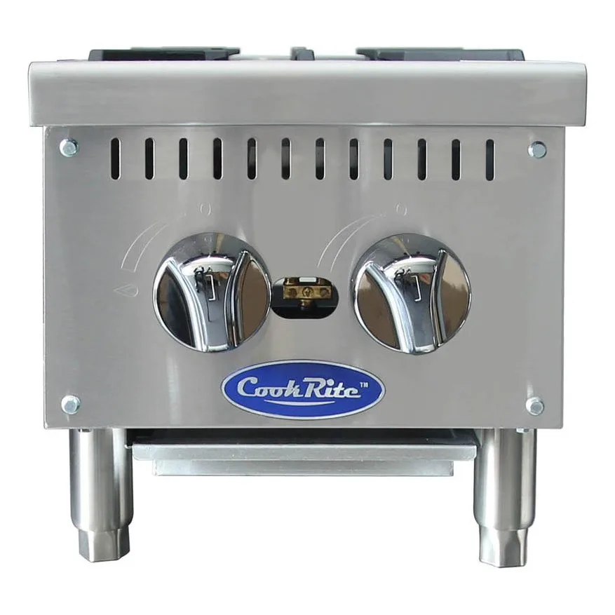 Atosa USA ACHP-2 12" Countertop Gas Hotplate with Manual Controls, 2 Burners