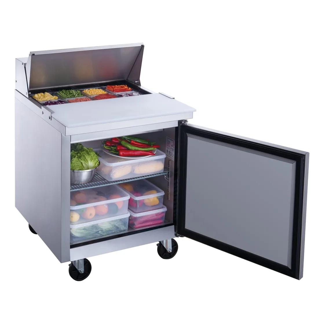 Dukers DSP29-8-S1 29" Sandwich/Salad Prep Table w/ Refrigerated Base, 115v