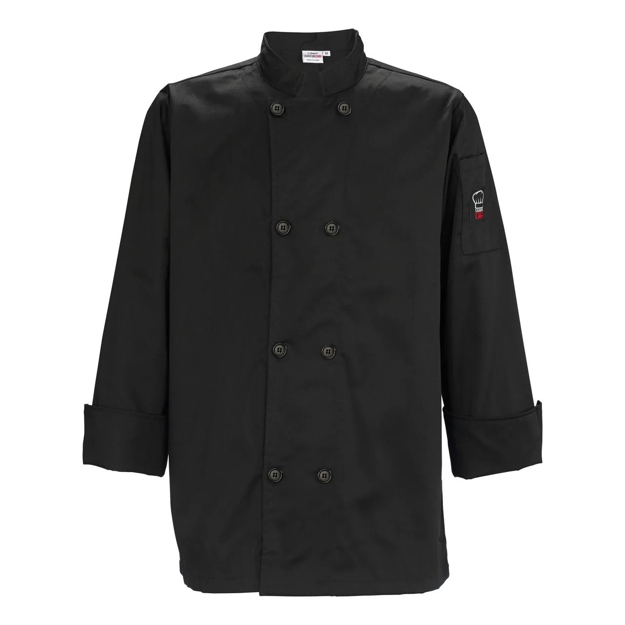 Winco UNF-6K4XL Mulholland Chef Jacket, Tapered Fit, black, 4XL