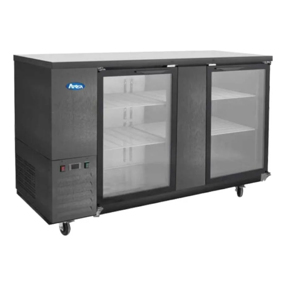 Atosa USA SBB69GGRAUS2 68“ Two Section Back Bar Cooler with Glass Door, 18.6 cu. ft.