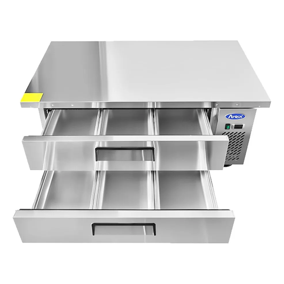Atosa USA MGF8452GR 60“ 2 Drawers Refrigerated Chef Base w/ (6) 12 x 20 pans, 8.4 cu. ft.