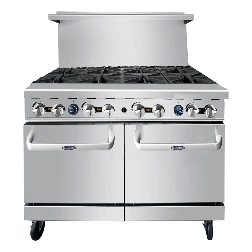 Atosa USA AGR-8B-LP 48" Liquid Propane Gas Restaurant Range w/ (8) Open Burners, 304.000 BTU