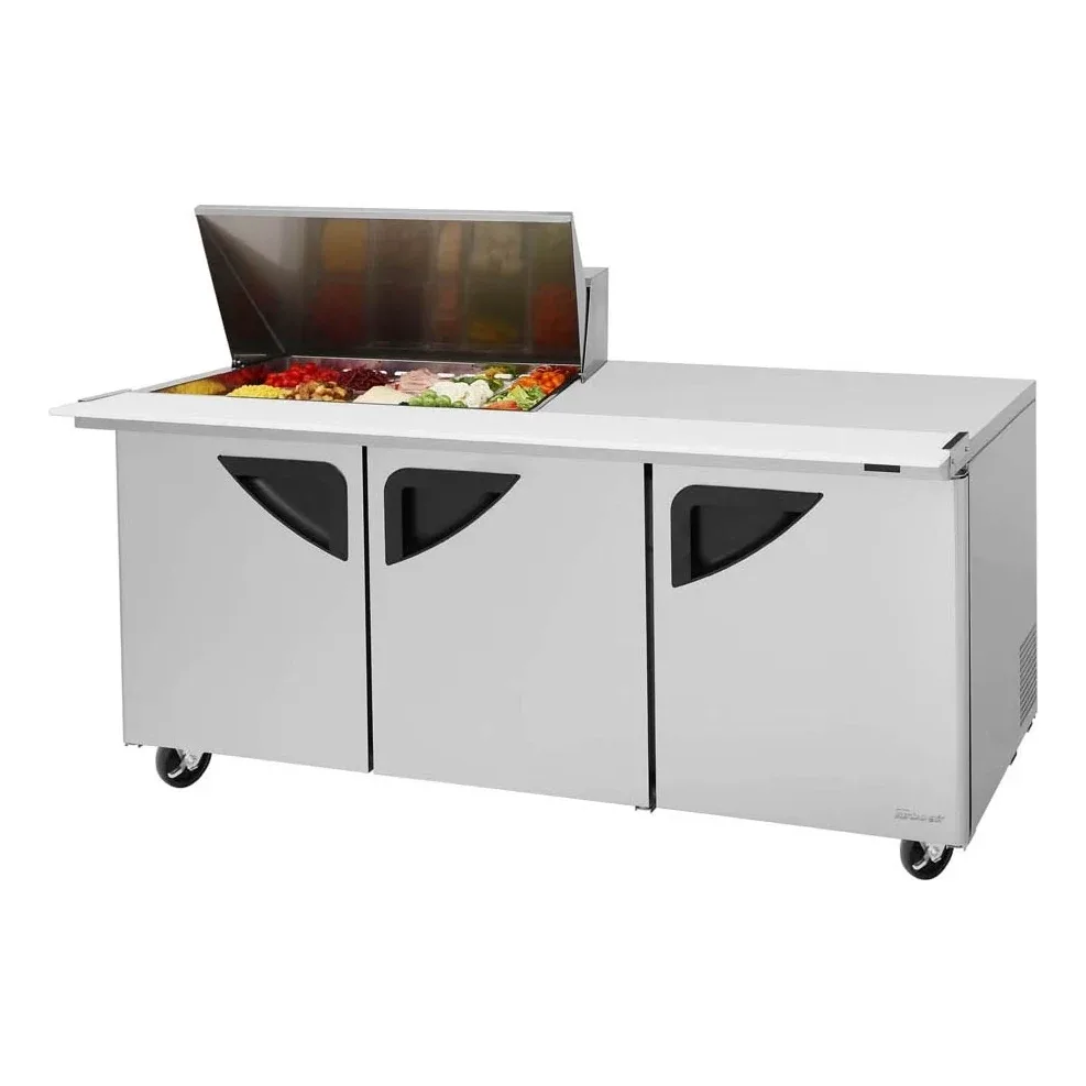 Turbo Air TST-72SD-15M-N 72″ Mega Top Sandwich/Salad Prep Table w/ 3 Doors, 15 Pans
