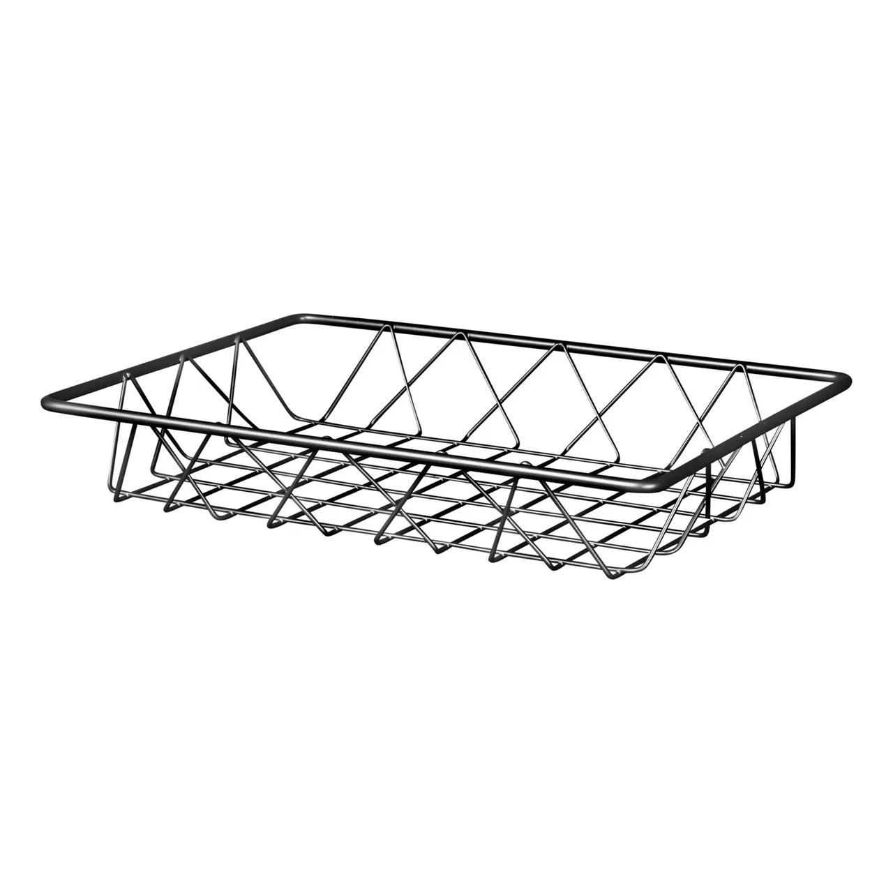 GET W1292-GG Elite Global Solutions Wire Basket, 12" x 9" x 2"H, Rectangular, Metal, Gunmetal Grey