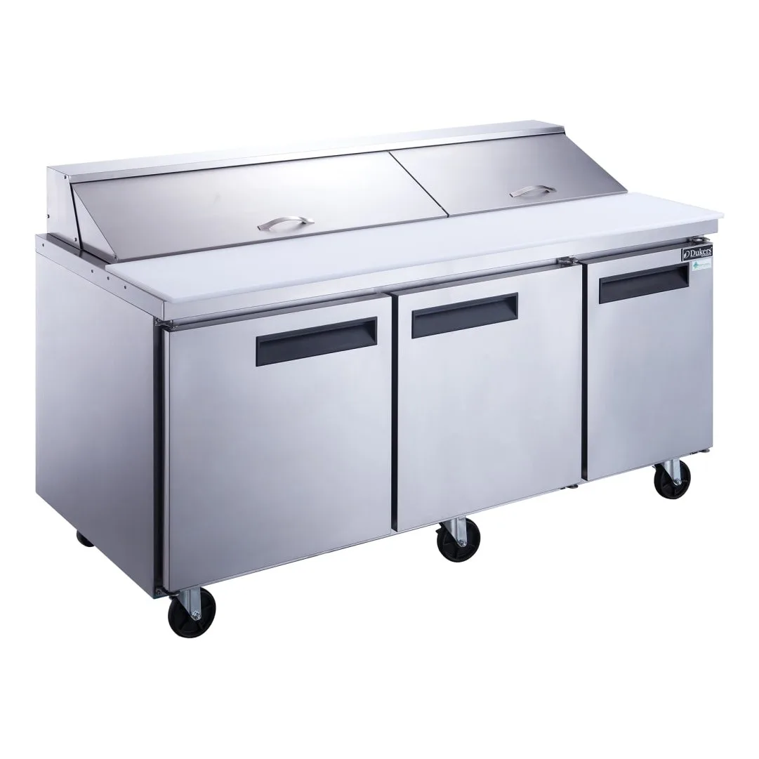 Dukers DSP72-18-S3 72 1/2" Sandwich/Salad Prep Table w/ Refrigerated Base, 115v