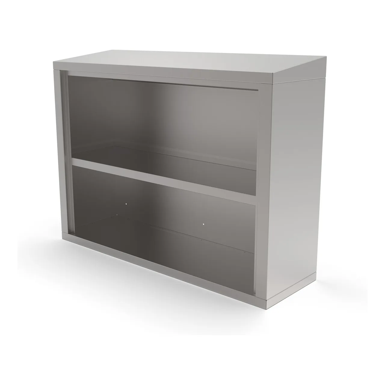 John Boos WCO-60 60" Stainless Steel Open Wall Mounted Cabinet w/ Sloped Top