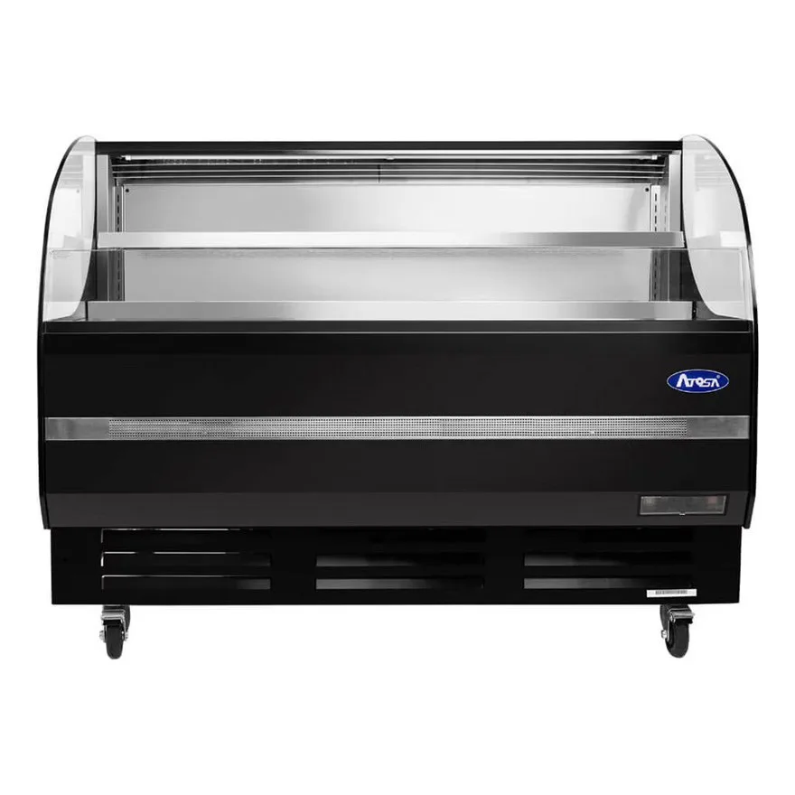 Atosa USA ATHOM-60 62" Horizantal Refrigerated Open Air Merchandiser in Black, 10.27 cu. ft.