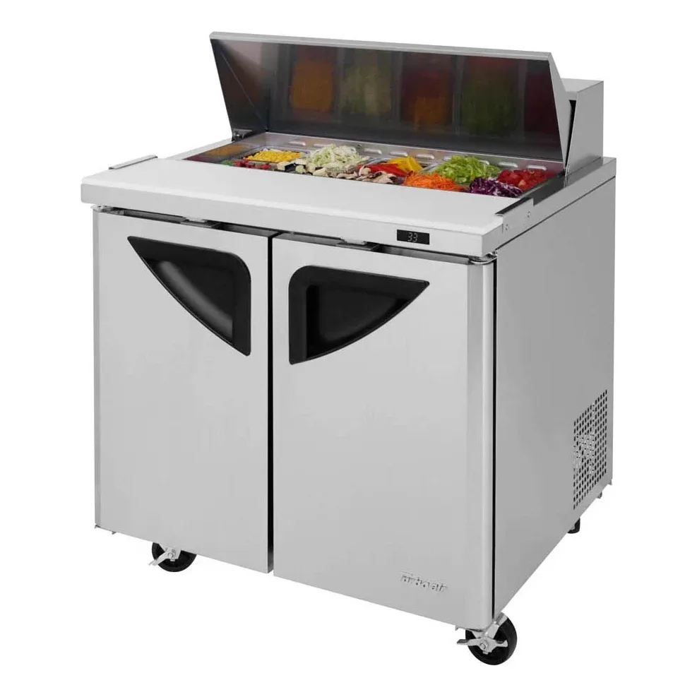 Turbo Air TST-36SD-N6 36″ Two Section Sandwich / Salad Prep Table w/ 2 Doors, 10 Pans 3