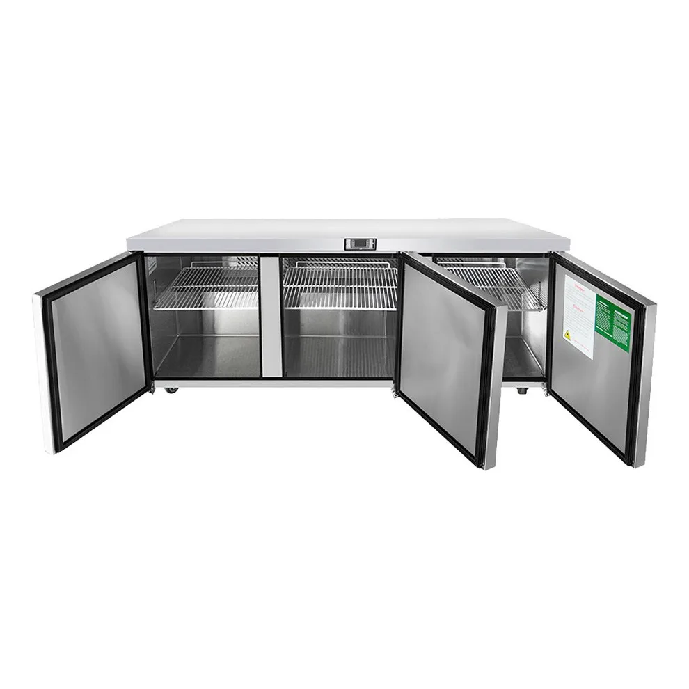 Atosa USA MGF8404GR 72“ Three Section Undercounter Refrigerator w/ 3 Doors, 21 cu. ft.
