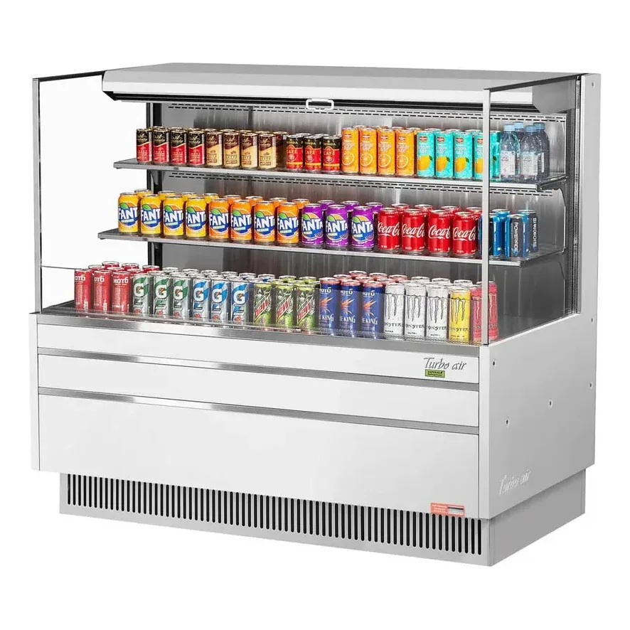Turbo Air TOM-60L-UF-W(B)-3S-N 58″ Horizontal Open Air Merchandiser, Specify Exterior, Self-Contained, 2 Shelves, 19.3 cu. ft. 2