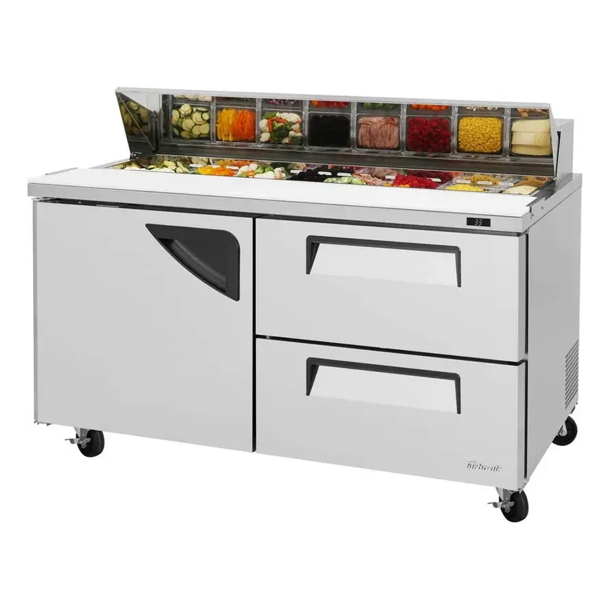 Turbo Air TST-60SD-D2-N 60″ Sandwich / Salad Prep Table w/ 2 Drawers & 1 Door, 16 Pans