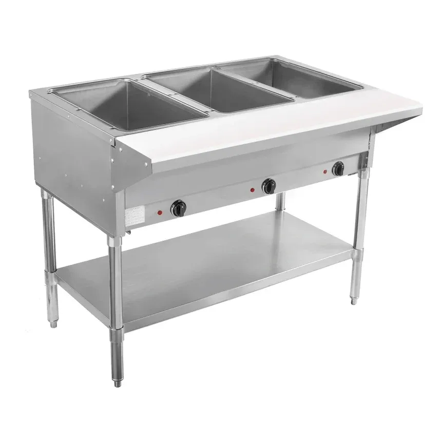 BevLes BVST-3-240 44″ Hot Steam Table w/ (3) Wells & Undershelf, 208-230v