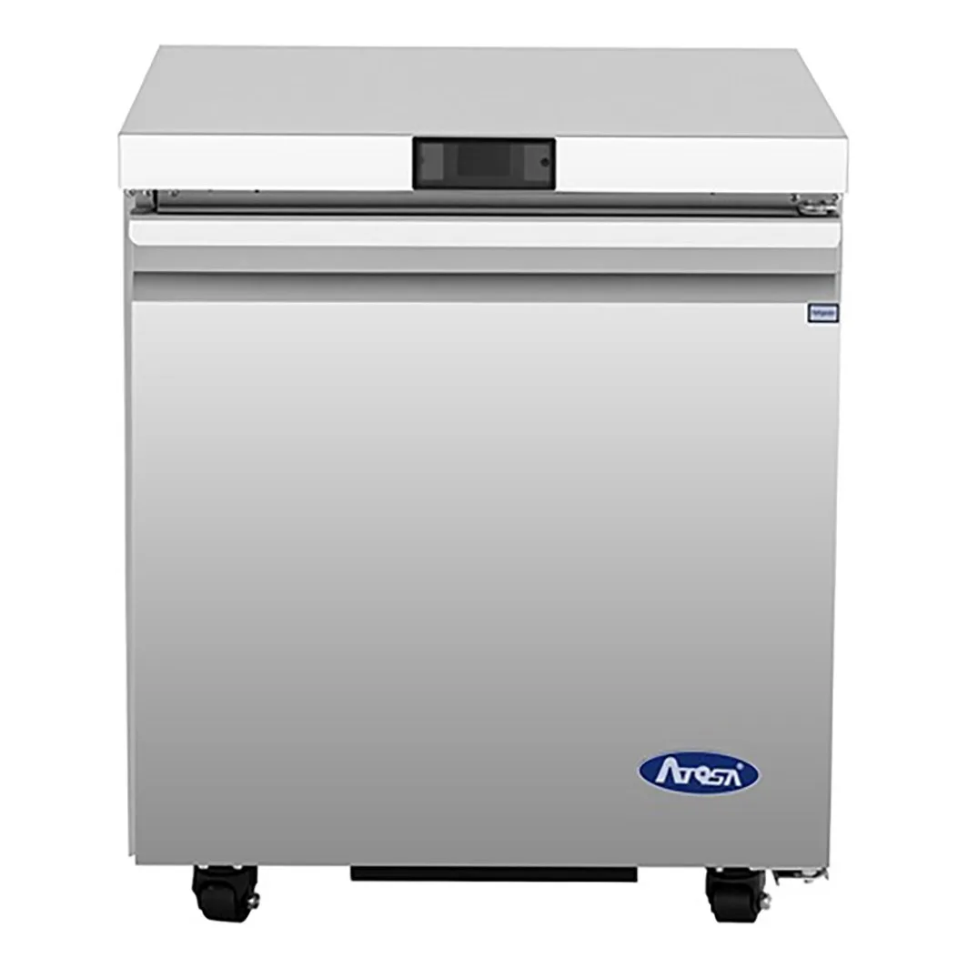Atosa USA AUR27SD 27" One Solid Door Undercounter Refrigerator, Stainless Steel, 6.4 cu. ft.