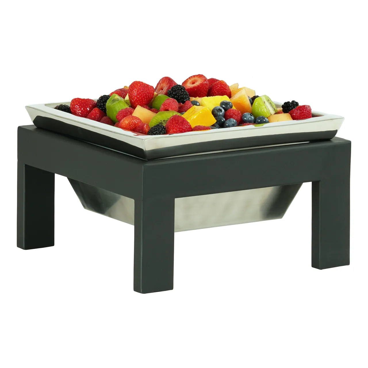 Cal-Mil 23130-6-13 Ice Display Tray, Cold Concept, 10" W x 10" D x 6" H, Black Powder‑Coated Metal