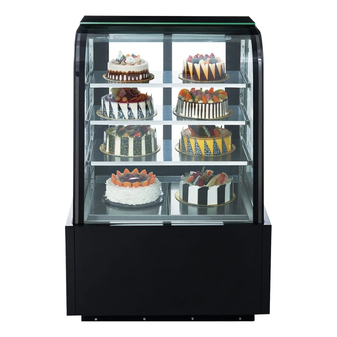 Dukers DDM72R-CB 72" Full Service Bakery Case w/ Curved Glass - (4) Levels, 115v