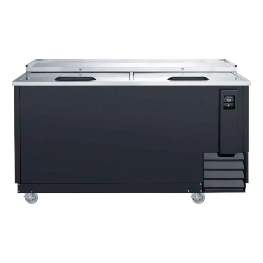 Dukers DHBC65 64 3/4" Forced Air Bottle Cooler - Holds (1262) 12 oz Bottles, Lid Locks, Black, 115v