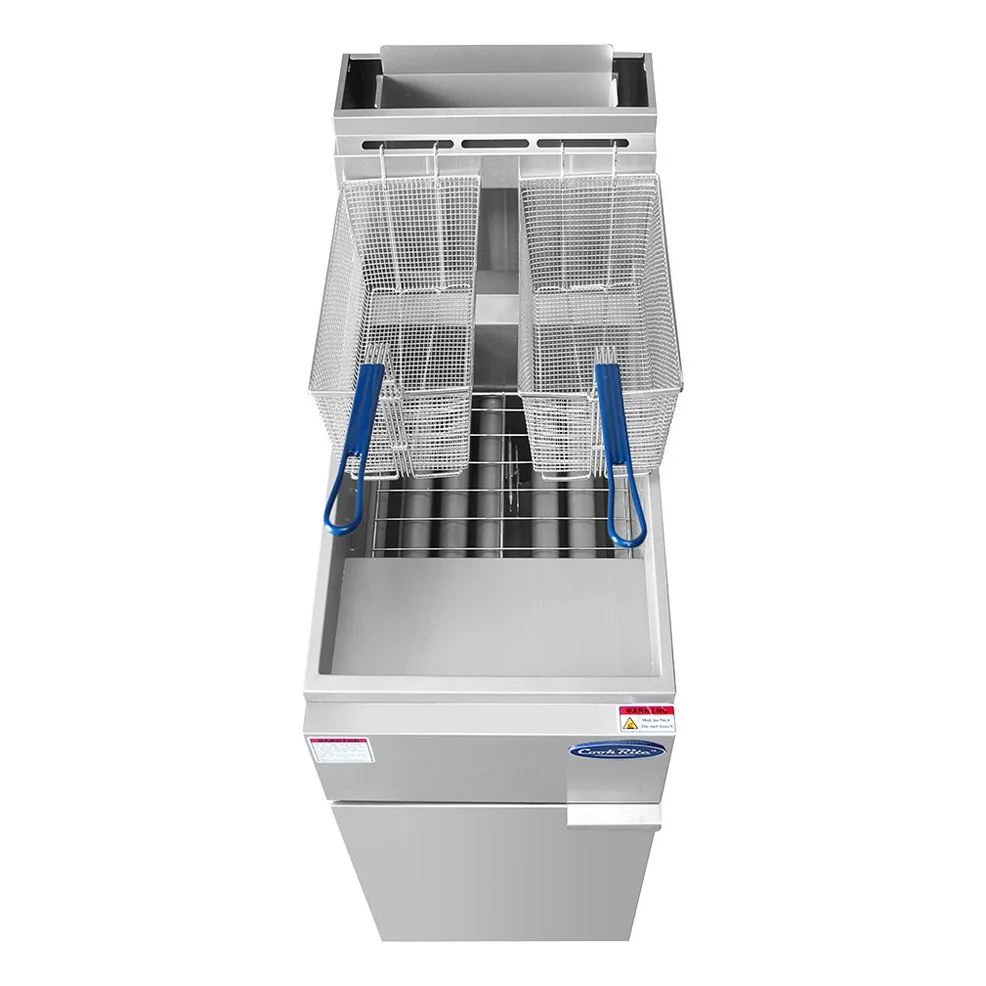 Atosa USA ATFS-40-LP Full Pot Floor Model LP Gas Fryer w/ 40 lbs, (2) Baskets, 90.000 BTU