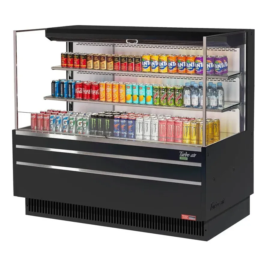 Turbo Air TOM-60L-UF-W(B)-3S-N 58″ Horizontal Open Air Merchandiser, Specify Exterior, Self-Contained, 2 Shelves, 19.3 cu. ft.
