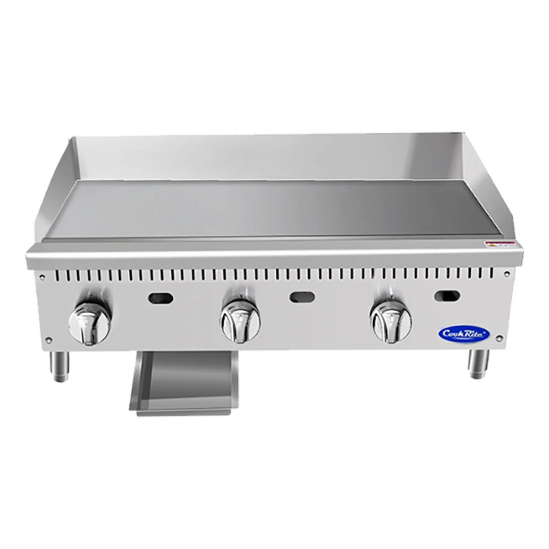 Atosa USA ATMG-36 36“ CookRite Countertop Gas Griddle w/ Manual Controls, 90.000 BTU