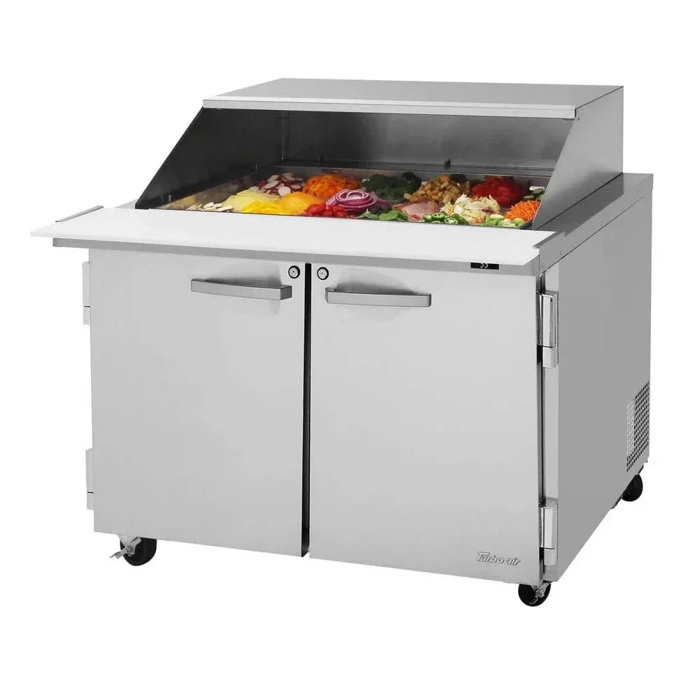 Turbo Air PST-48-18-N-SL 48″ Mega Top Sandwich/Salad Prep Table w/ 2 Doors, 18 Pans