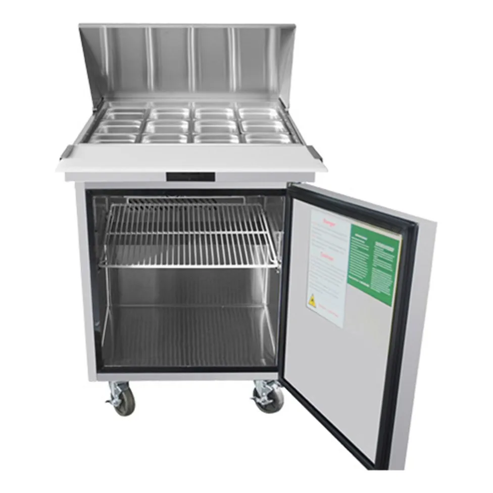 Atosa USA MSF8305GR 27“ One Section Mega Top Sandwich/Salad Prep Table w/ 1 Door, 12 Pans