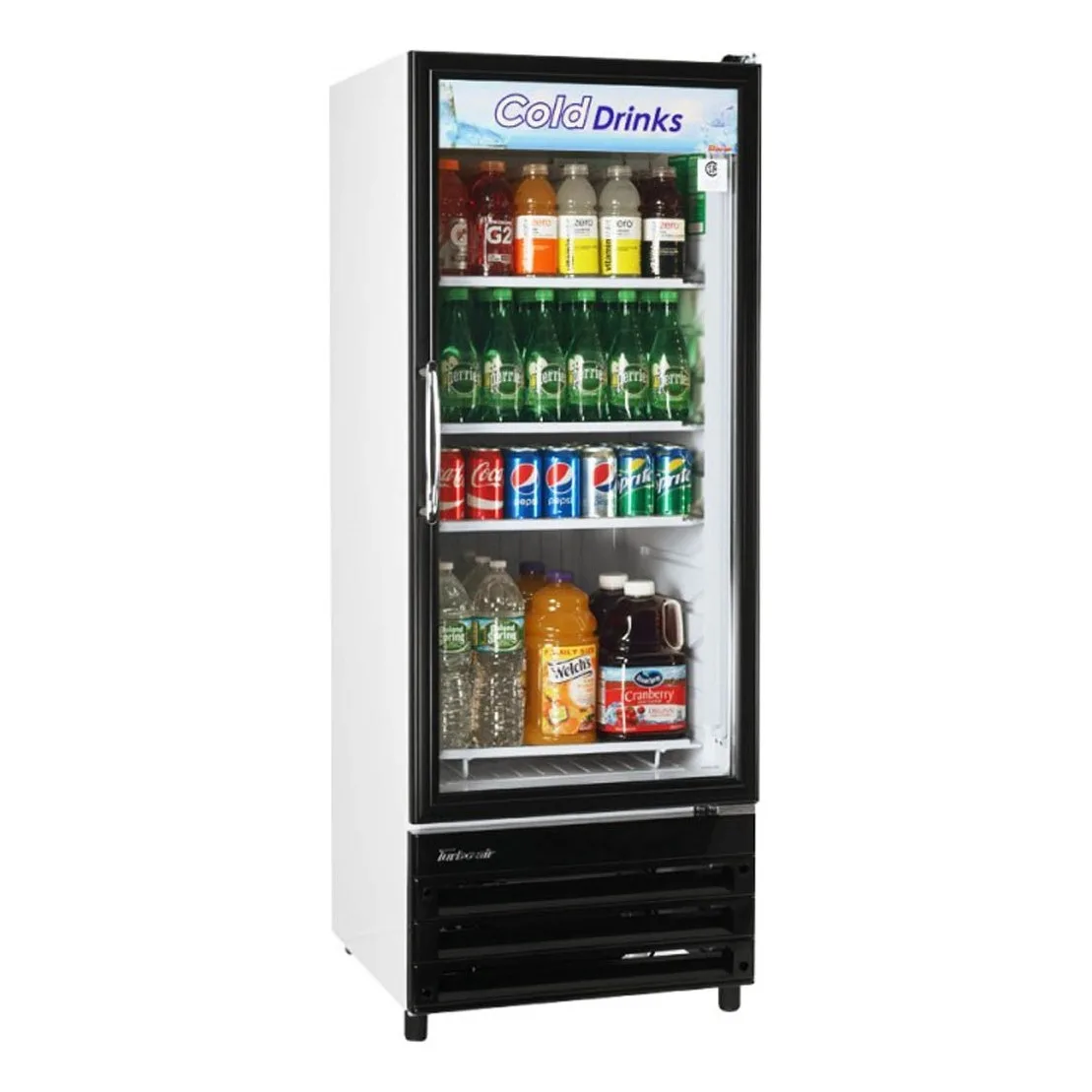 Turbo Air TGM-11RV-N6 23″ 1-Section Merchandiser Refrigerator w/ Glass Door, in White, 10 cu. ft.