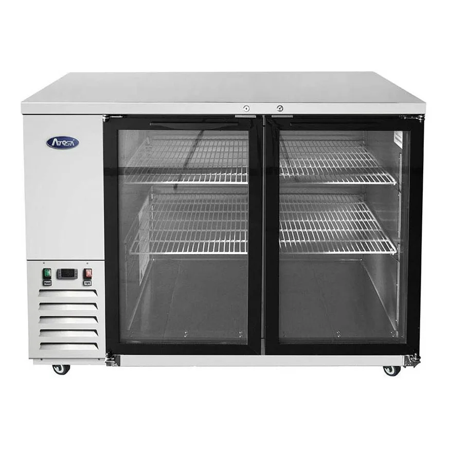 Atosa USA SBB48GGRAUS1 48" Two Section Back Bar Cooler with Glass Door, 11.5 cu. ft.