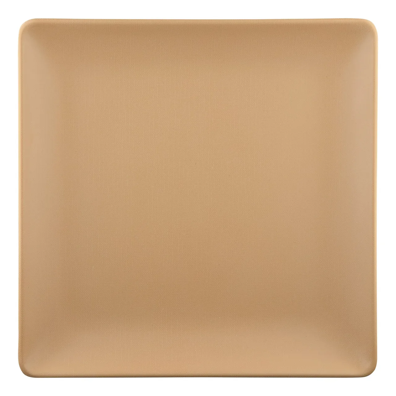 GET ECO99SQ-PB Plate, 9" x 3/4"H Square, Rolled Edge, Brown, BPA‑Free, 50% Melamine/50% Bamboo