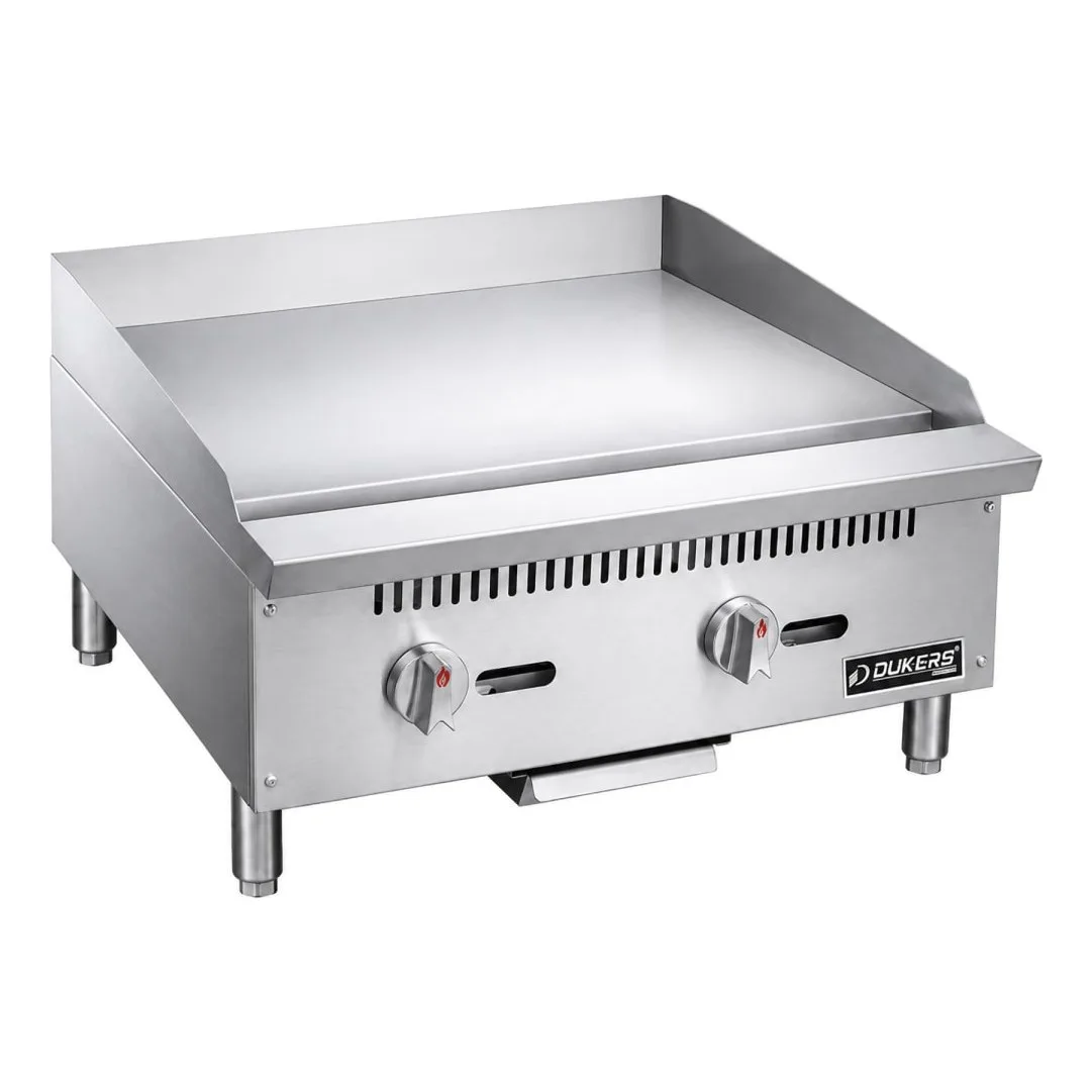 Dukers DCGT24 24" Gas Griddle w/ Thermostatic Controls - 1" Steel Plate, Convertible