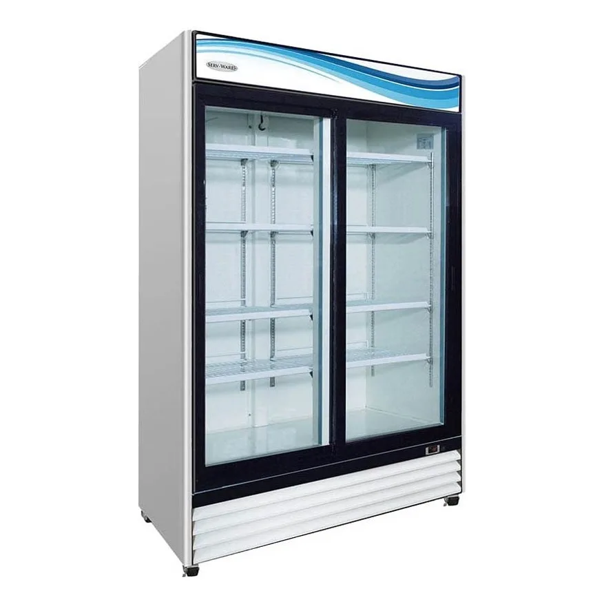 Serv-Ware GR48S-HC 54″ Two Section Merchandiser Refrigerator with Sliding Glass Door, in White, 48 cu. ft.
