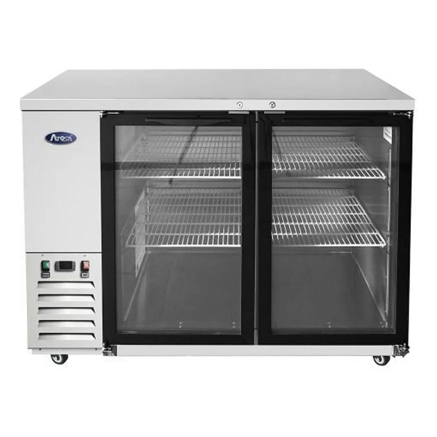 Atosa USA MBB59GGR 57" Two Section Back Bar Cooler with Glass Door, 17.3 cu. ft.