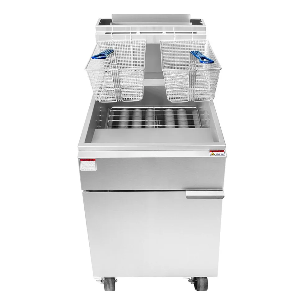 Atosa USA ATFS-75-NG 21“ Floor Model Full Pot Natural Gas Fryer w/ 75 lbs, (5) Burners, 170.000 BTU 