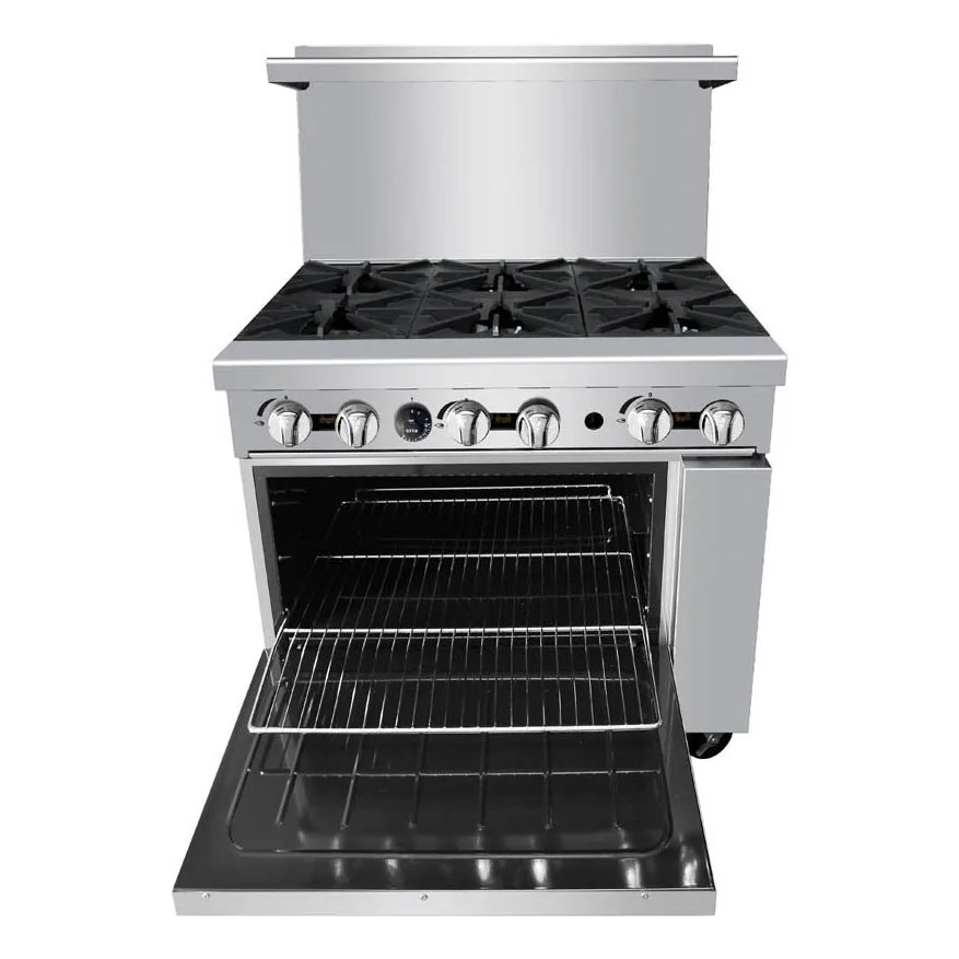 Atosa USA AGR-6B-LP 36" Gas Restaurant Range, (1) Standard Oven, (6) Open Burners