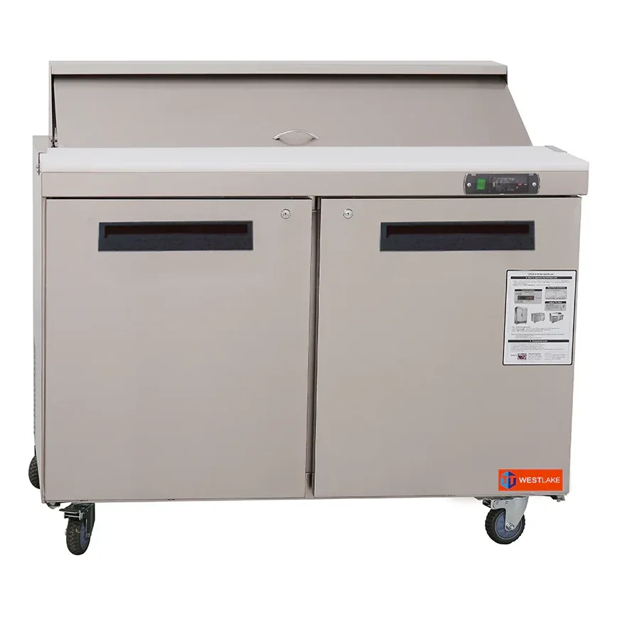 48″ Wide Sandwich Prep Table Refrigerator, Stainless Steel Food Prep Cooler