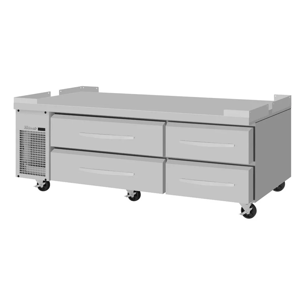 Turbo Air PRCBE-72F-N-FT 72″ 4 Drawers Pro Series Freezer Chef Base, Flat Top, 12.14 cu. ft.