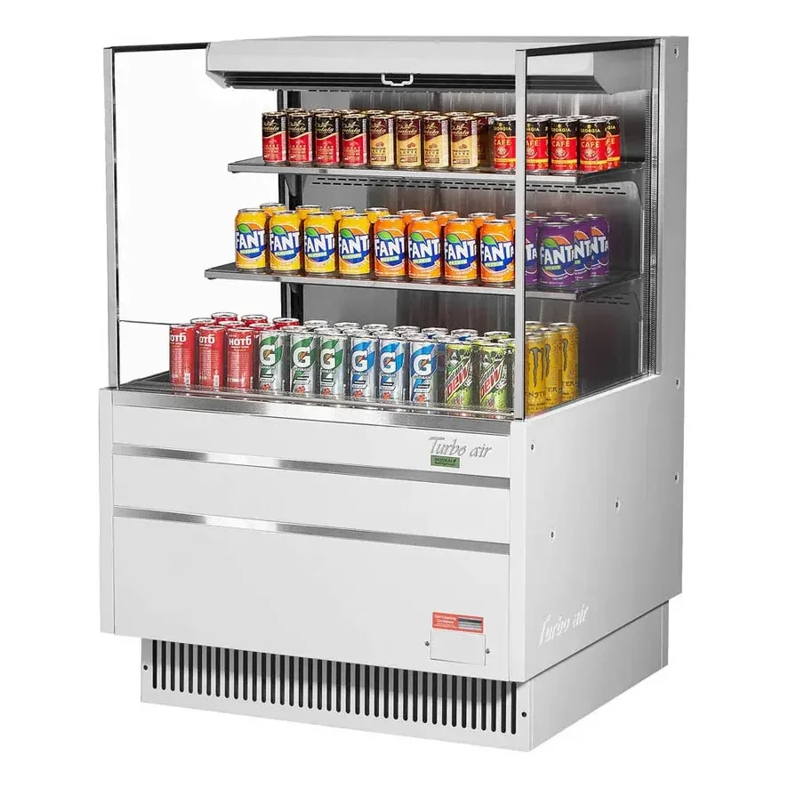 Turbo Air TOM-36L-UF-W(B)-3S-N 34″ Horizontal Open Air Merchandiser, Specify Exterior, Self-Contained, 2 Shelves, Low Profile, 11.1 cu. ft. 2