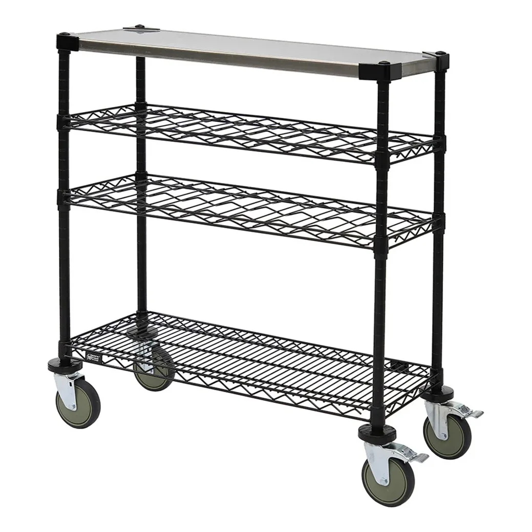 Quantum WRC-1448WSBK-1SS Wine Display / Worktable Cart - 48"W X 14"D X 40"H