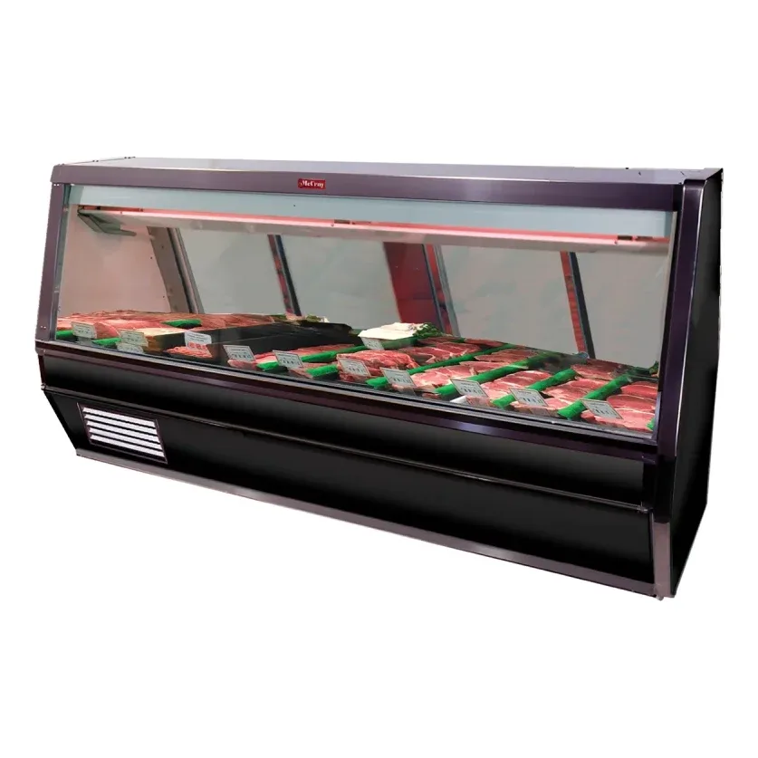 Howard-McCray SC-CMS40E-10-BE-LED 124 1/2″ Full Service Red Meat Case w/ Straight Glass – (1) Level, 115v