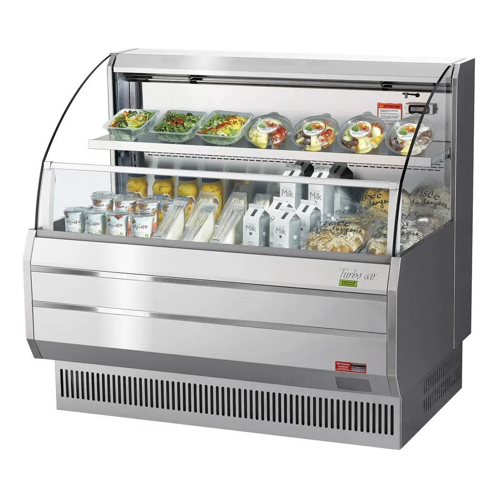 Turbo Air TOM-50LS-N 50″ Horizontal Open Air Merchandiser, Stainless Steel, Self-Contained, 1 Shelf, 9.8 cu. ft.