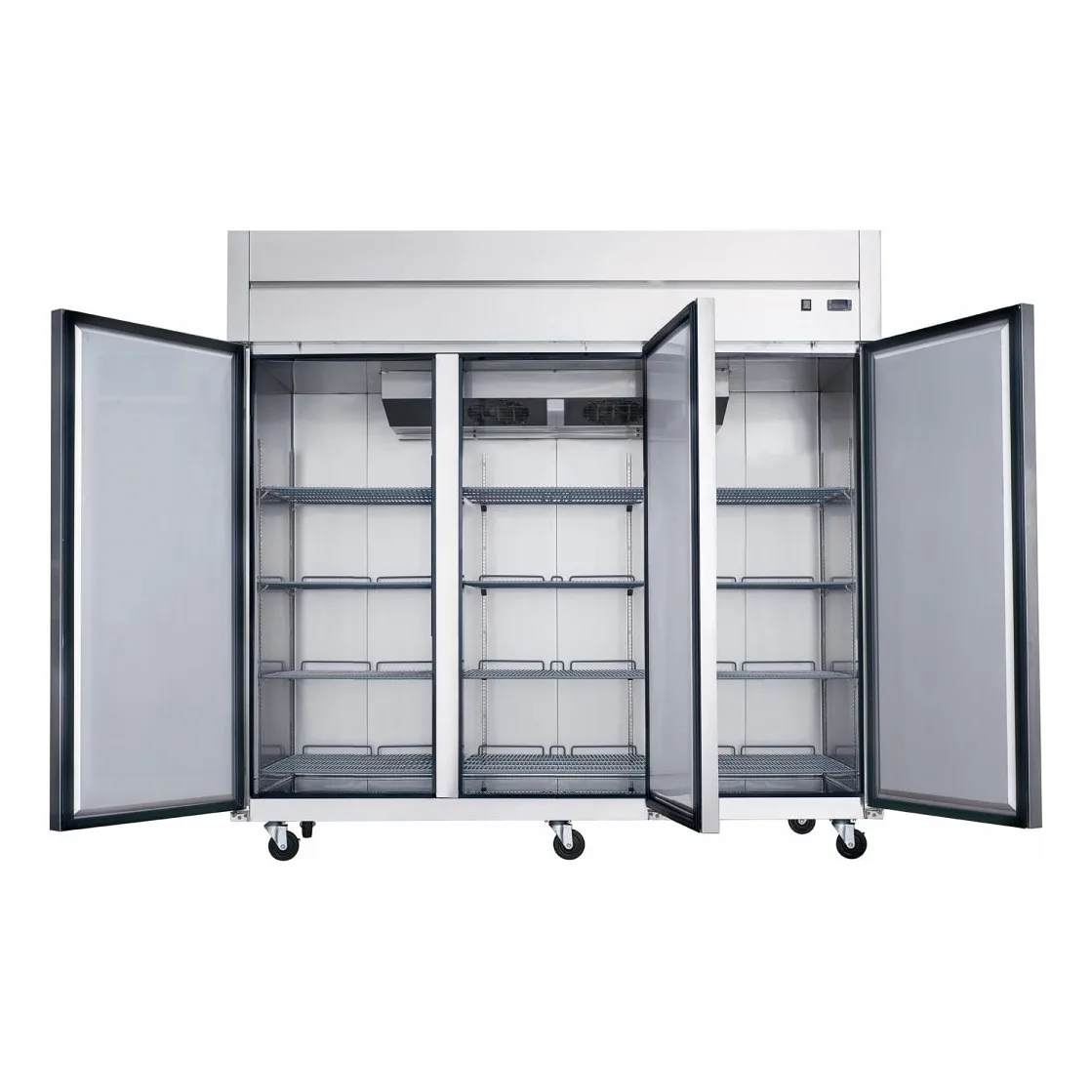 Dukers D83AF 82 5/8" Three Section Reach In Freezer, (3) Left/Right Hinge Solid Doors, 115v