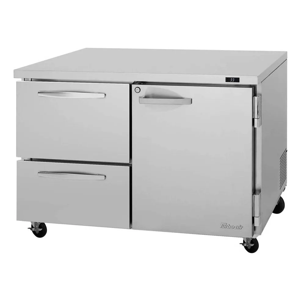 Turbo Air PUR-48-D2R(L)-FB-N 48″ 2-Section Undercounter Refrigerator w/ 1 Door & 2 Drawers 2