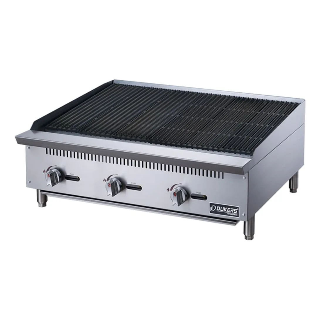 Dukers DCCB36 36" Gas Charbroiler w/ Cast Iron Grates - Convertible