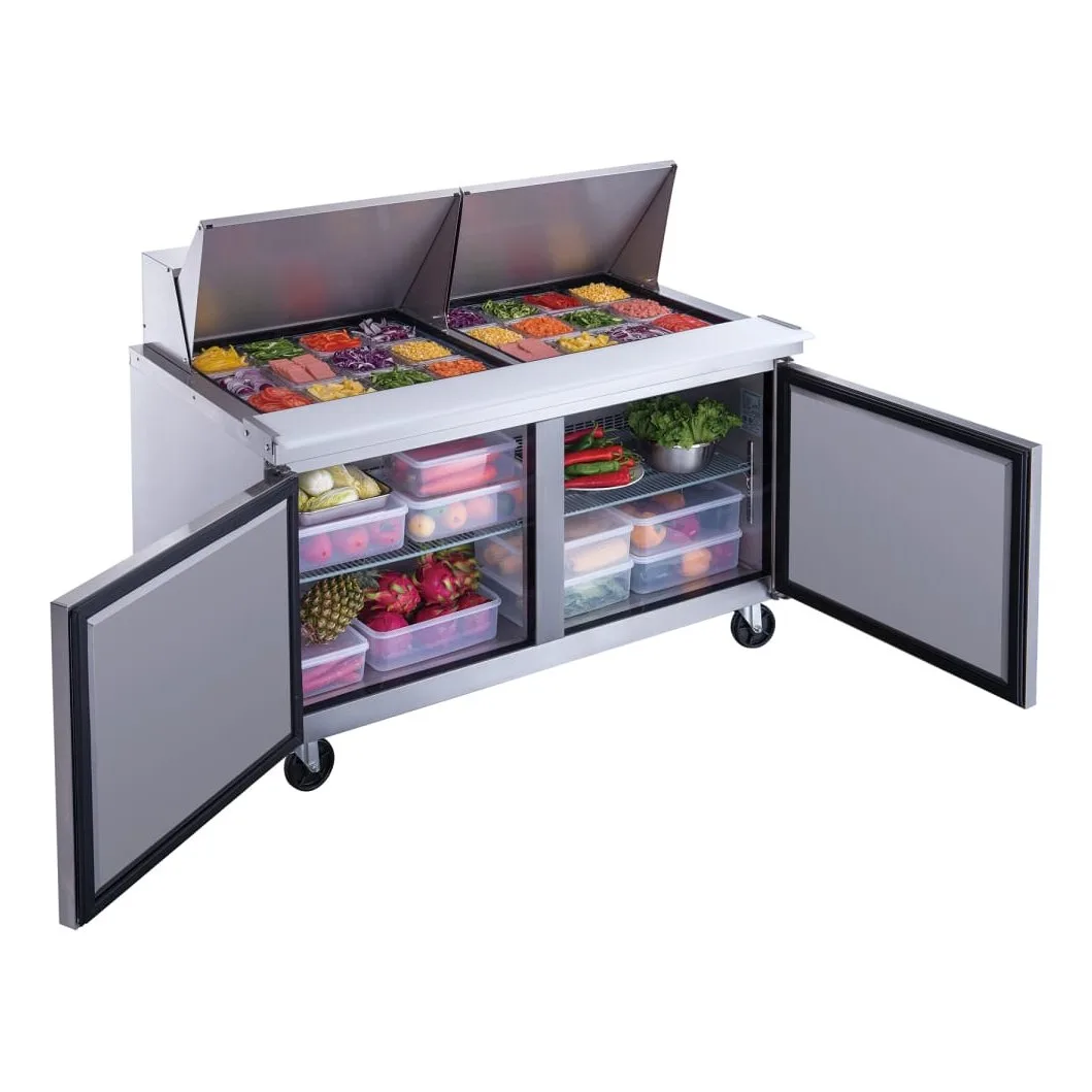 Dukers DSP60-24M-S2 60 1/8" Sandwich/Salad Prep Table w/ Refrigerated Base, 115v