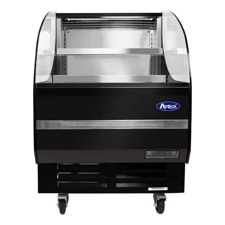 Atosa USA ATHOM-28 26" Horizontal Refrigerated Open Air Merchandiser in Black, 4.1 cu. ft.