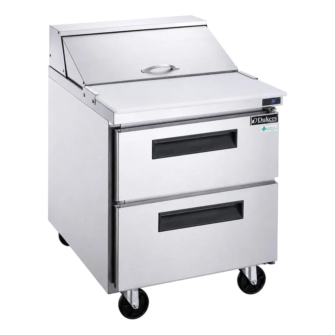 Dukers DSP29-8-D2 29 1/8" Sandwich/Salad Prep Table w/ Refrigerated Base, 115v