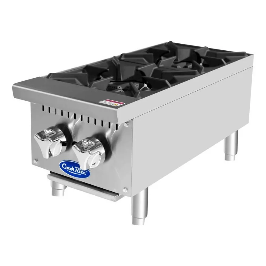 Atosa USA ACHP-2 12“ Countertop Gas Hotplate with Manual Controls, 2 Burners - Open box