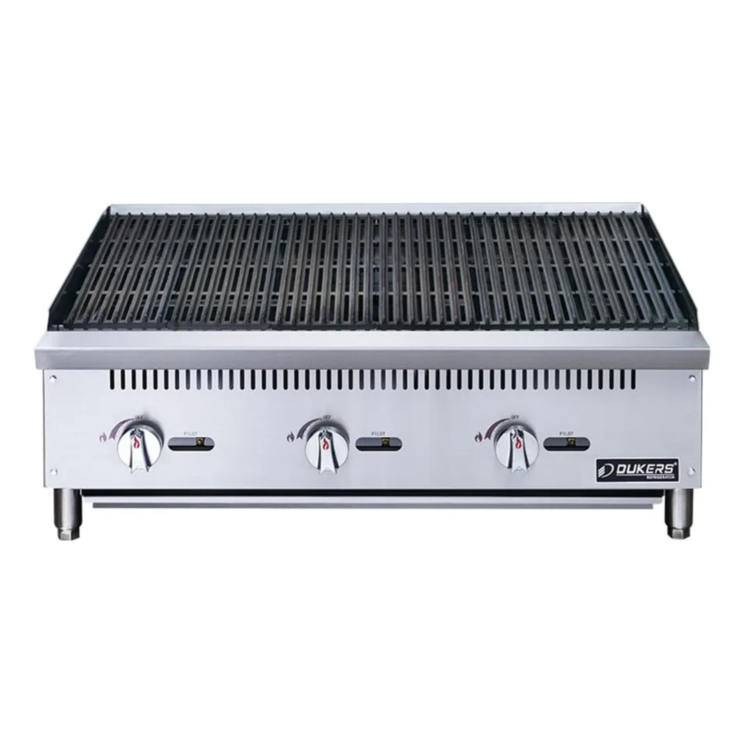 Dukers DCCB36 36" Gas Charbroiler w/ Cast Iron Grates - Convertible