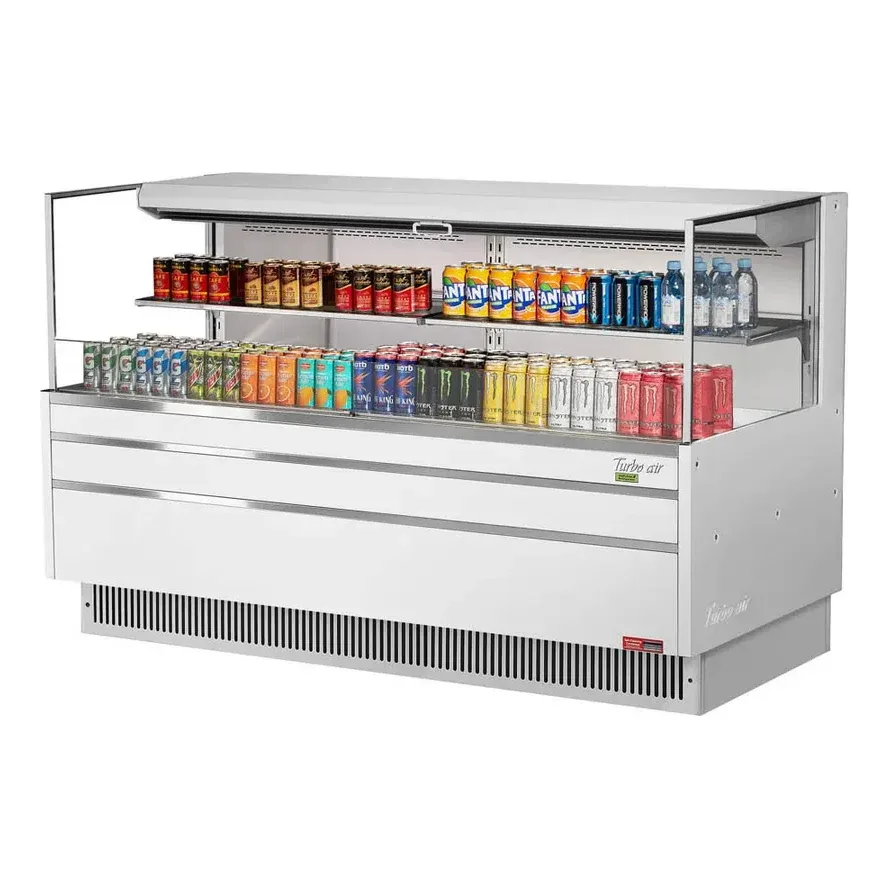 Turbo Air TOM-72L-UF-W(B)-2S-N 70″ Horizontal Open Air Merchandiser, Specify Exterior, Self-Contained, 1 Shelf, 15.8 cu. ft. 2