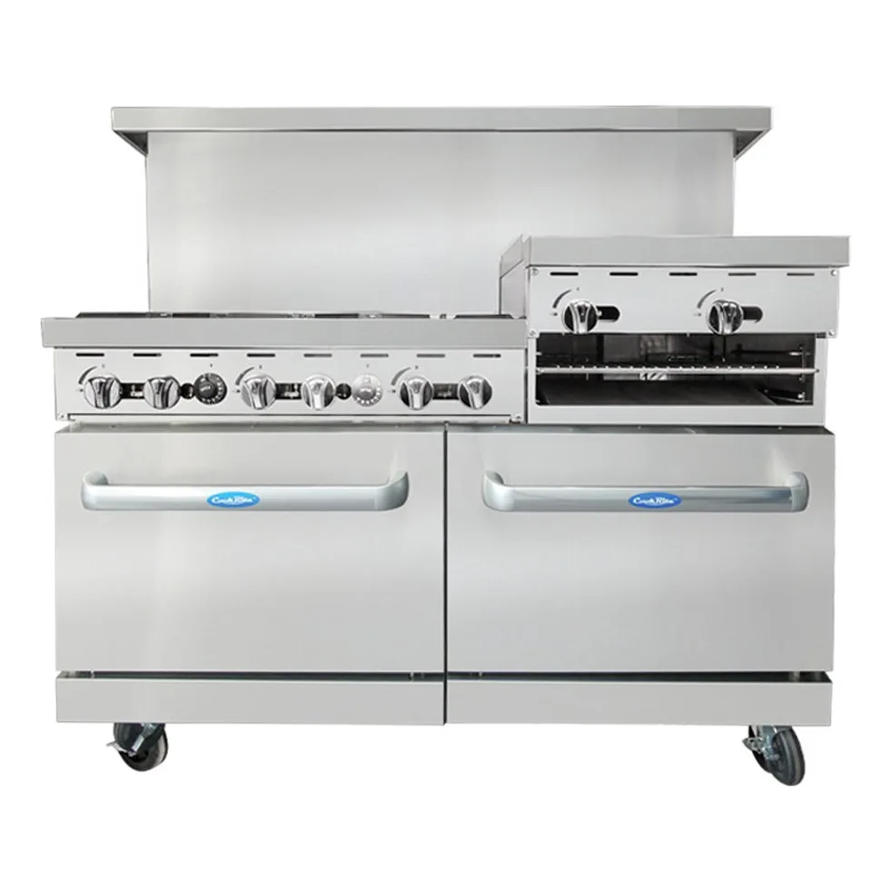 Atosa USA AGR-6B-24RGB-LP 60" LP Gas Restaurant Range, (6) Burners, 24" Raised Griddle, 300.000 BTU