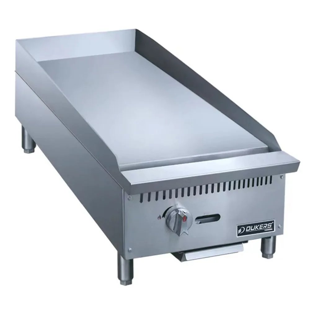 Dukers DCGMA12 12" Gas Griddle w/ Manual Controls - 1" Steel Plate, Convertible